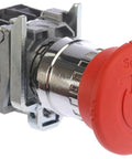 Red Emergency Stop Push Button Switch SPST No NC With Push Turn Release, industrial grade, side view