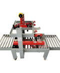 No Fuss Heavy Duty Automatic Tape Carton Sealing Machine with adjustable rollers, red and gray, ideal for fast box taping.