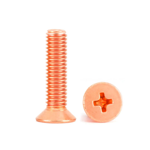 Premium Pure Copper Countersink Screws Flat Head Phillips Drive for dependable electrical grounding and repairs.