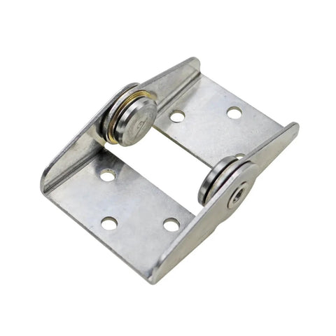 High-torque damping hinge in 304 stainless steel with mounting plate and two rollers