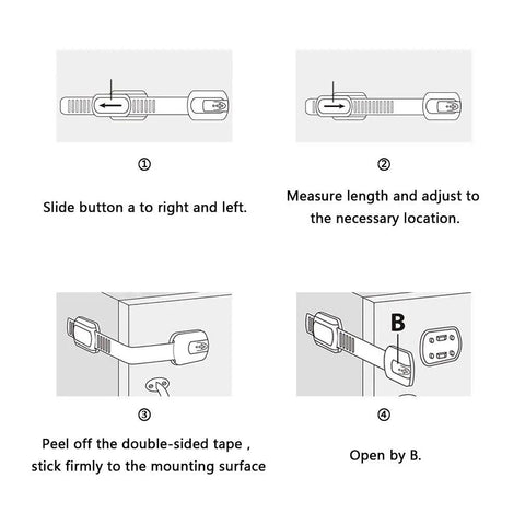 8 Pack Adjustable Strap Child Safety Cabinet Locks For Cupboards Drawers Closets Toilets Ovens And Fridges No Trapped Fingers Easy Install Kid Safe With Free 9 Extra Adhesive Pads