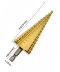 Step Drill Bit Set 4-32mm HSS Titanium Coated Quick Change Cone Bit With One Quarter Inch Hex Shank For Metal Plastic Wood