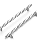 Brushed Nickel Cabinet Handles 10 Pack, Seven And One Half Inch Center To Center, Ten Inch Overall Length, stainless steel pulls