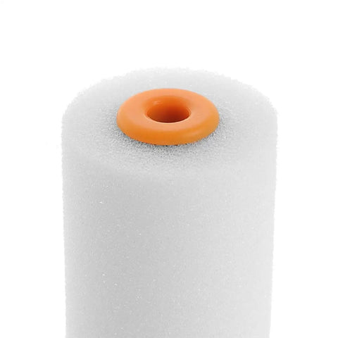 Close-up of a soft sponge roller cover from the 6 Piece Paint Roller Set Boasting Hella Soft Sponge Covers And Comfort Grip Handles.