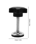 Star Handle Pressure Plate Adjustment Screws With Washers And Nuts, M8 Threaded Clamping Knobs, black star handle, side view