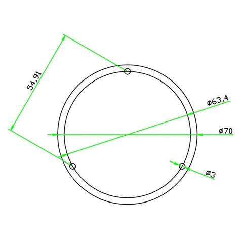 Metal Round Spirit Level Bubble Level vials with protection cover Size 70x20mm(White) technical drawing with measurements.