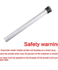 Heavy Duty RV Water Heater Anode Rods Aluminum Zinc Construction For Real Corrosion Protection To Kick Rust To The Curb And Keep Your Camper Rig Running Smooth Solid Shield For Travel Trailer Tanks, showing a long anode rod with NPT threads.