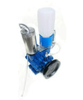 Portable Cow And Goat Milking Machine With Vacuum Pump, 250 L/min, durable aluminum shell, compact design, blue components