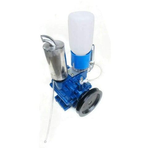 Portable Cow And Goat Milking Machine With Vacuum Pump, 250 L/min, durable aluminum shell, compact design, blue components