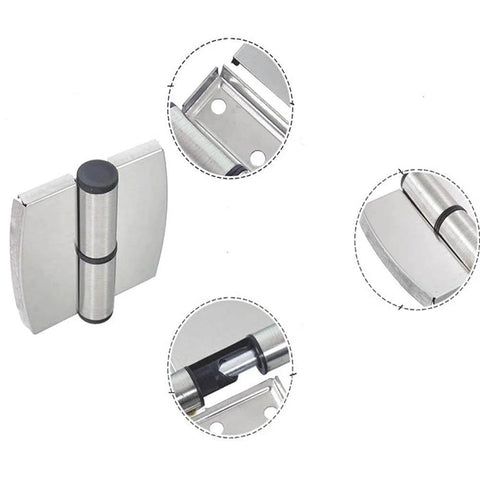 Image of Two Piece 304 Stainless Steel Public Toilet Partition Hinge Self Closing Spring Hinge Right Side 85mm By 75mm Durable Hardware