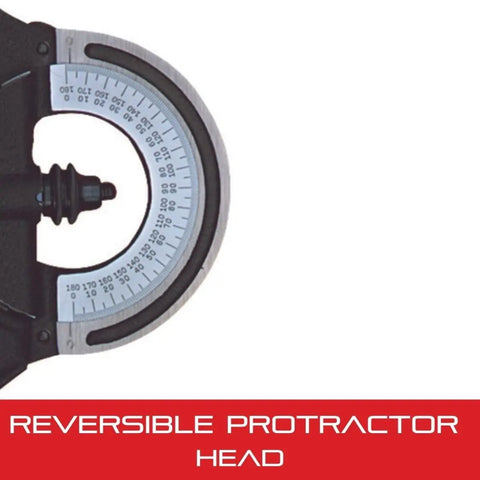 Protractor Head For Bevel Protractors And Combination Squares - Reversible Turret, Black Wrinkle Finish, 0 to 180 Degree Angles