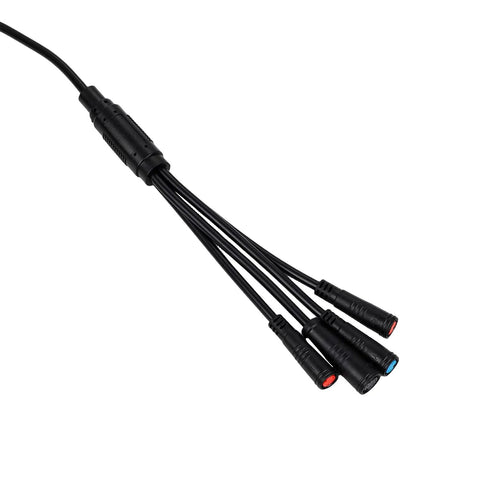 Universal Ebike 1T4 Connector Extend Cable For Electric Bike Wiring Harness Throttle Brake Controller Display Connector 24V 36V 48V 52V 72V Systems Easy Install And Reliable Link Kit showing black cable with multiple connectors