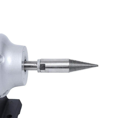 Close-up view of the spindle attachment on the Hassle Free Portable Dental Jewelry Polishing Lathe With Quiet Vacuum Buffer Grind Rig For Smooth Metal Finishing And Rock Solid Gemstone Work On Standard 110V.