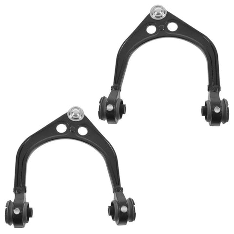 Two heavy duty control arms for Dodge Challenger V8, engineered for zero clunk noise, part of complete suspension kit.