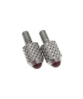 Dial indicator contact points with ruby ball tips, knurled metal shanks, M2.5 thread, 5mm dia, 7.3mm length, set of 2