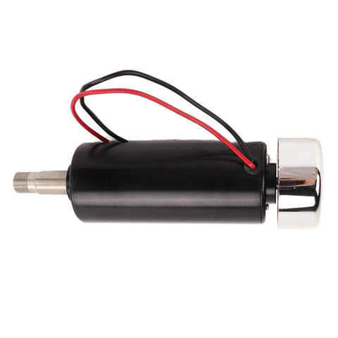 Heavy Duty 500W Air Cooled CNC Spindle Motor With 52MM Shaft And 12000 RPM High Torque from a side view showing wires and metal shaft.