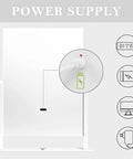 Vanity Tri Fold Makeup Mirror With 3 Lighting Modes Dimmable Smart Touch Control 10X Magnification power supply diagram