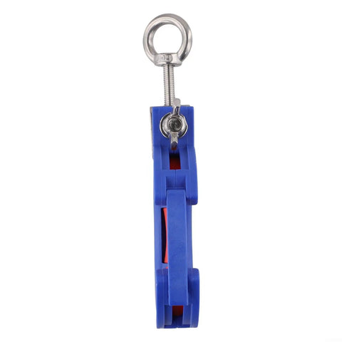 Wire Guide Pulley Roller Cable Tray Clamp Nylon Steel Build Heavy Duty Wiring Helper With 25Kg Capacity Dark Blue Quick Mount For Smooth Routing Through Corners vertical view
