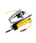 Rock Solid Portable Hydraulic Ram Wheel Puller With Pump And One Piece Stainless Steel Bearing Extractor and splitter gear kit on white background.
