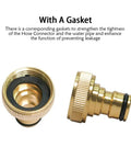Brass Three Quarter Inch Garden Hose Quick Connect Male Plug Replacement GHT Threaded Fittings with gasket, side view