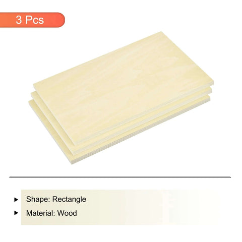 Basswood sheets, 3 pcs, 12 x 8 x 3/8 in, unfinished wood boards for crafts