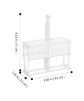 Pro Grade 24-Slot Plastic Microscope Slide Staining Rack Compact 4.33 by 3.38 by 1.25 Inch Lab Storage Organizer For Research And Experiments Keeps Slides Neat Easy Access Durable Space Saving, white plastic rack with 24 slots and dimensions