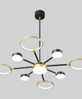 Modern Farmhouse Black And Gold LED Pendant Light 7 Light Sputnik Chandelier Dope Modern Ceiling Fixture For Dining Room Kitchen Living Room Bedroom Foyer