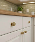 Dope Champagne Bronze Knurled Round Cabinet Knobs 30 Pack For Kitchen Cabinets And Furniture Upgrade on white drawers