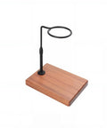 Adjustable Height 360 Rotating Pour Over Coffee Dripper Stand With Sapele Wood Base And Aluminum Arm For Manual Brewing Barista.