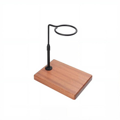 Adjustable Height 360 Rotating Pour Over Coffee Dripper Stand With Sapele Wood Base And Aluminum Arm For Manual Brewing Barista.