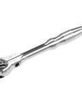 9.5 Inch Square Drive Swivel Ratchet Handle With 180 Degree Head 72 Tooth Precision Ratcheting silver tool