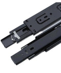 Built Tough Ball Bearing Drawer Guides With Three Fold Black Detachable Slide Rails For Full Extension Cabinet Drawers Smooth Quiet Telescoping Side Mount 16 Inch 40 Cm close-up