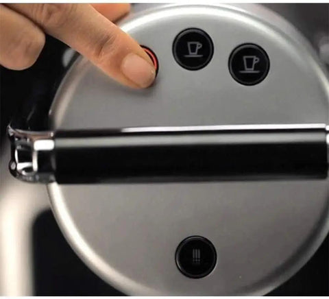 Close-up of controls on Office Capsule Coffee Machine For Home And Work, Fully Automatic Espresso Maker, showing cup size options.