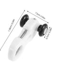Dead Quiet Curtain Pulley Rollers With Hidden Rail Track And Dual Wheel Design For Heavy Drapes And Zero Hassle Ceiling Mount Hardware that shows white double wheel glider.