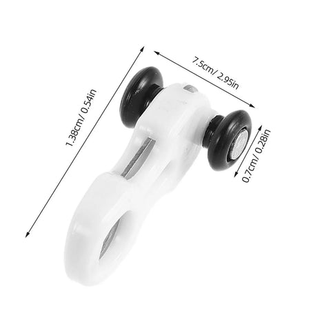 Dead Quiet Curtain Pulley Rollers With Hidden Rail Track And Dual Wheel Design For Heavy Drapes And Zero Hassle Ceiling Mount Hardware that shows white double wheel glider.