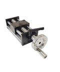 Pro Grade Ball Screw Linear Guide Module With Handwheel Ultra Smooth Motion 100mm Stroke Precision Scale Heavy Duty Linear Guideway For Industrial Machining And Production, black metal module with handwheel and scale