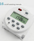 Programmable 12V Timer Switch With 16 Independent On Off Schedules, Timing Range From 1 Minute To 7 Days - front view with display
