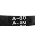 The Real Deal A80 Drive V Belt Replacement For 80 Inch Inner Length with visible A-80 labeling on the durable rubber surface.