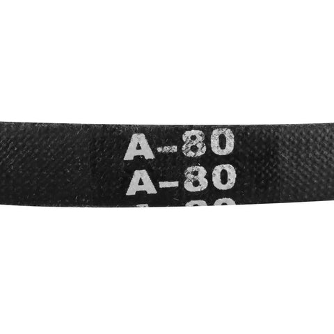 The Real Deal A80 Drive V Belt Replacement For 80 Inch Inner Length with visible A-80 labeling on the durable rubber surface.