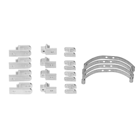 Leaf Spring Suspension Steel Bar Kit For WPL B4 24 1/16 RC Car Upgrade, components shown in silver finish, direct fit parts.