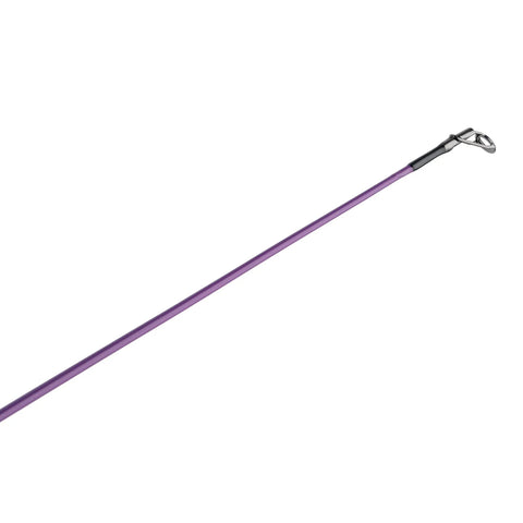 Top section of Jellyfish Spinning Reel And Fishing Rod Combo In Purple 5 Foot 6 Inch Medium Two Piece Glass Rod