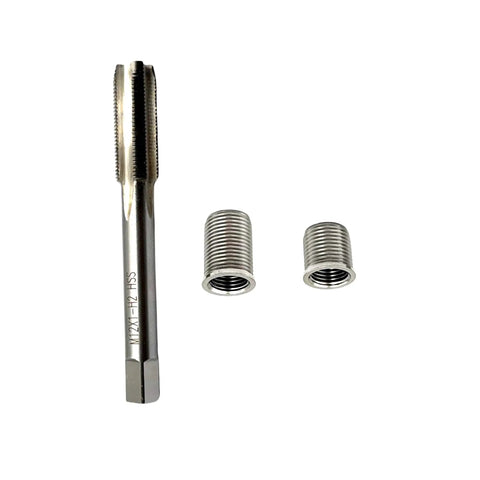 Spark Plug Thread Repair Kit With Stainless Steel M10x1.0 Inserts And M12x1.0 Tap Kit For Auto Engine Repair, two steel inserts