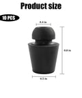 Essential Heavy Duty Rubber Car Door Buffer Pads 10 Pack Slam Stopper Guards measures 0.4 in width and 0.8 in height.