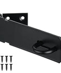 5 Inch Door Hasp Latch Lock In 304 Stainless Steel Matte Black With 1.9 Mm Thickness for security on doors, shown with screws