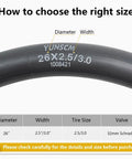 Heavy Duty 26x3.0 E Bike Inner Tubes 26x2.50 2.60 2.80 3.0 Compatible with Schrader Valve Fat Tire Tubes 64 76 559 ETRTO AV32mm Two Pack