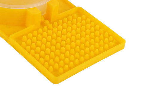 Close-up of Bee Water Dispenser For Beehives, durable plastic with textured surface, entrance feeder for hives essential beekeeping equipment.