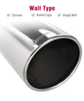 Diesel Exhaust Tip 5 Inch Inlet 6 Inch Outlet Stainless Steel Bolt On Tail Pipe Tip 15 Inch Long Rolled Edge Slant Cut Universal