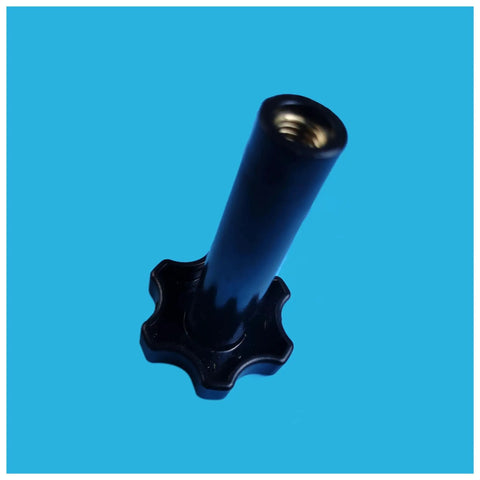 M8 Black Plastic Screw Nut for Soft Serve Machines, showing top view, part of Super Tough M8 Plastic Screw Nuts Black Soft Serve Ice Cream Machine Replacement Parts Quick Snap Install Fits Like A Dream Heavy Duty Pack Of Four Awesome Build.