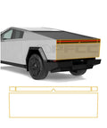 Premium 8.5 Mil TPU Paint Protection Film Precut Rear Bumper Guard For Tesla Cybertruck 2025 And 2026 on vehicle rear view.