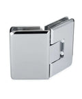 Oceana Standard Duty Adjustable 135 Degree Glass Hinge For Glass Doors Three Eighths To One Half Inch Thick Up To 32 Inch Wide And 120 Pound Load Self Closing Within About 25 Degrees Polished Chrome Finish